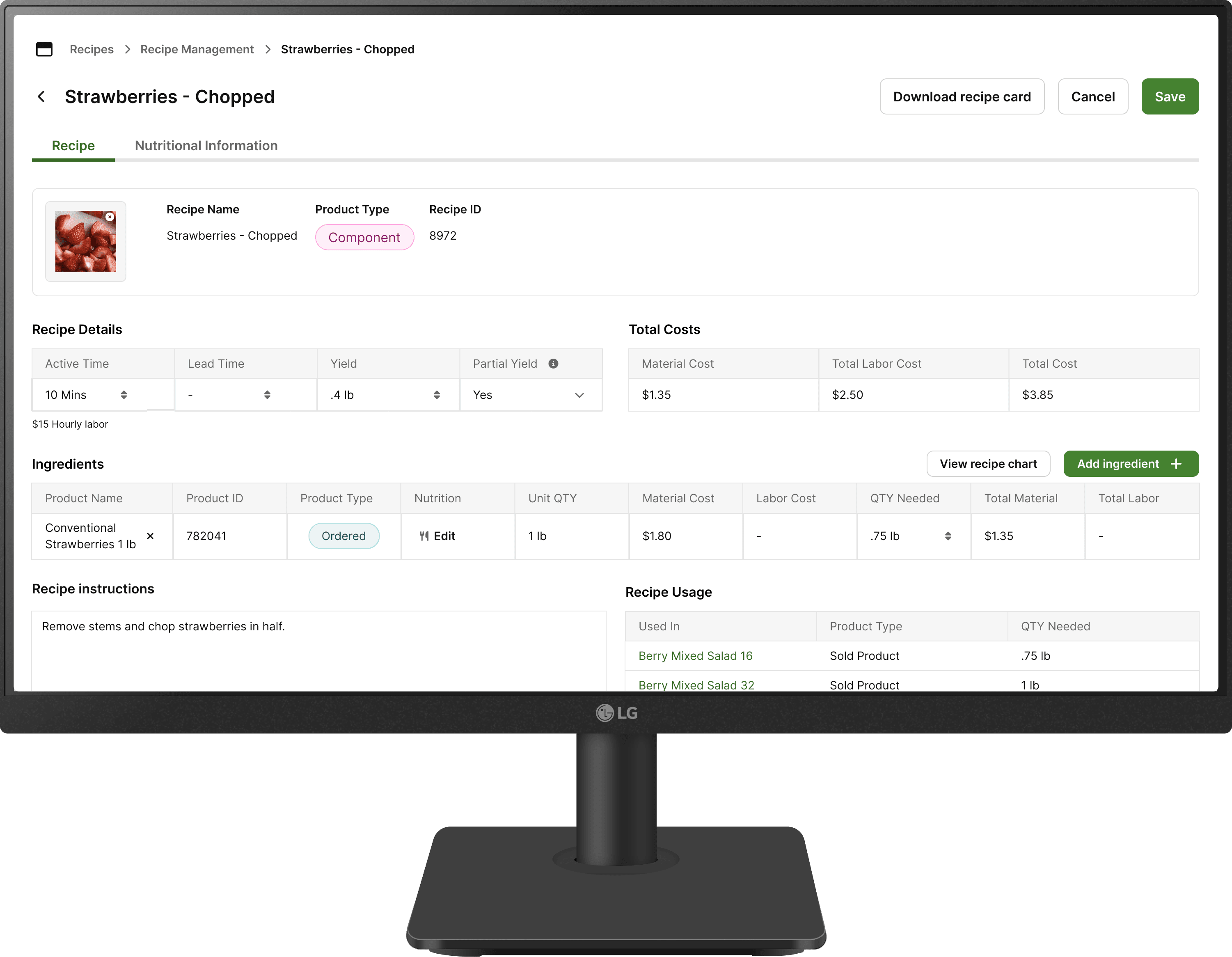 Recipe Management device